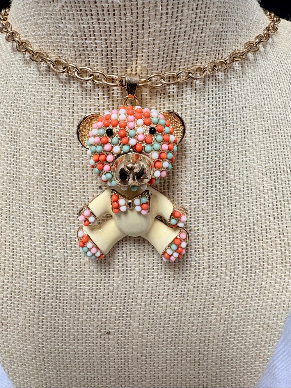 Betsey Johnson Teddy Bear Necklace
